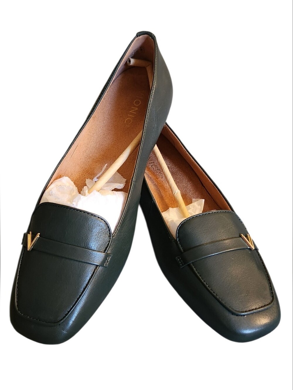 Vionic Womens, Hayes Skimmers, Scarab Forest Green Leather Loafer 12W